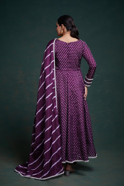 Purple organza salwar suit with dupatta price