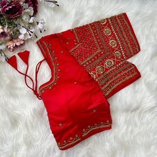 Beautiful Red BLouse For Saree