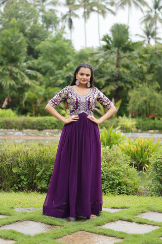 Purple gown for wedding
