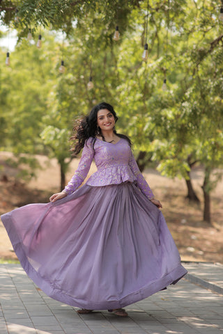 Stunning lavender womens lehenga choli