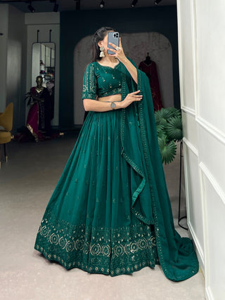 Pure Georgette Lehenga Choli with Dupatta
