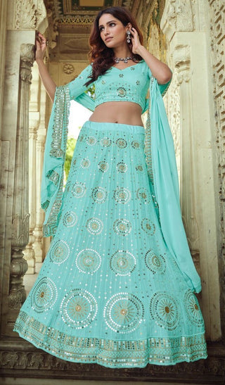 Light blue color lehenga choli