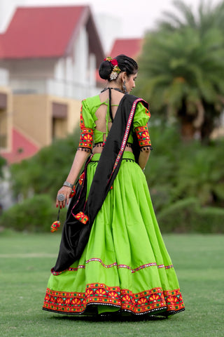 Green navratri lehenga choli online shopping