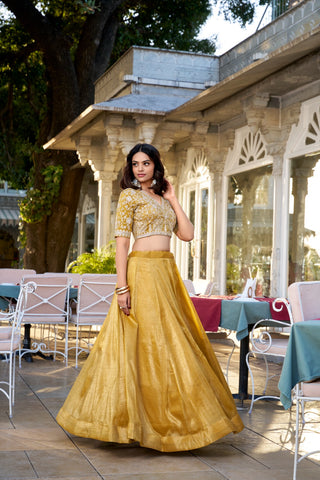 Mustard Yellow Lehenga for Wedding
