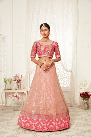 light pink lehenga bridal