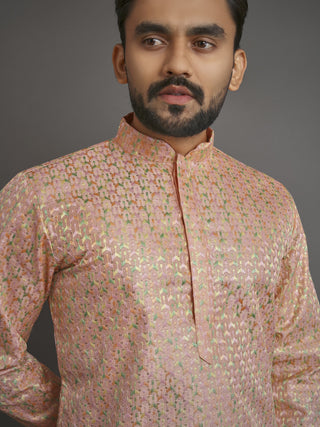 Multicoloured Thread Embroidery Kurta For Men's