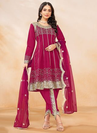 Magenta salwar suit for women with dupatta
