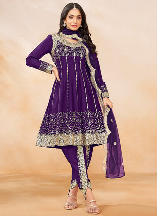 Wedding wear purple salwar suit