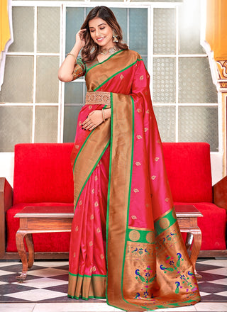 Pink Paithani Saree original
