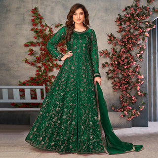 Dark green color salwar suit for women
