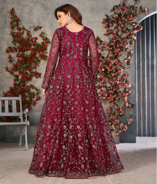 Maroon color salwar suit for women with dupatta
