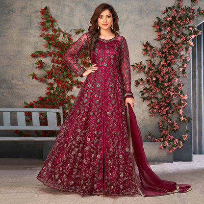 Maroon colour Suit With Dupatta
