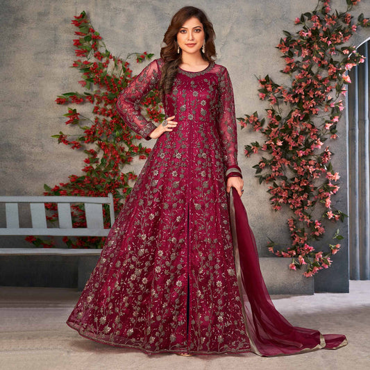 Maroon colour Suit With Dupatta
