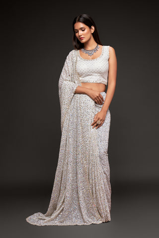 white sequins saree usa uk canada