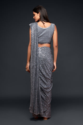 Beautiful Slate Grey Saree