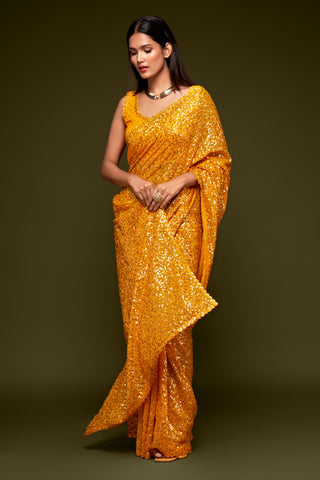 Yellow saree for wedding