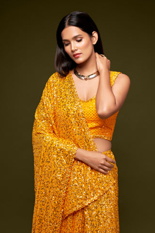 Beautiful Yellow Saree