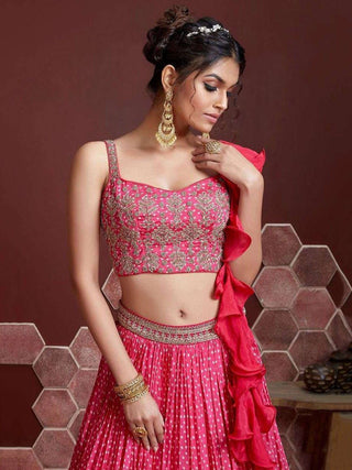 pink lehenga choli with dupatta for online