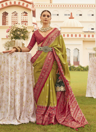 Pista colour Saree for wedding
