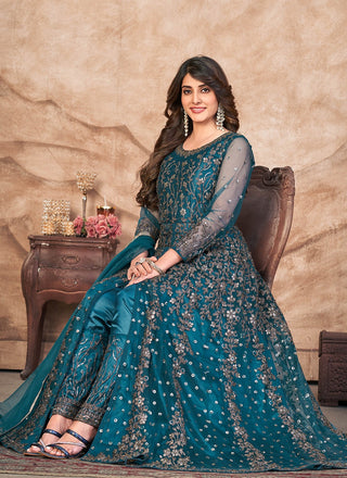 Long Sleeves Anarkali Salwar Kameez With Dupatta Price