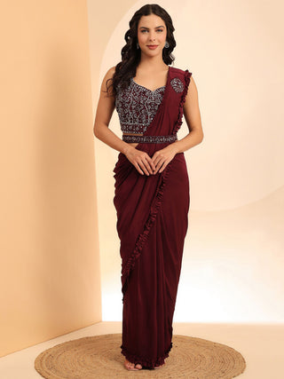 ready to wear saree with stitched blouse