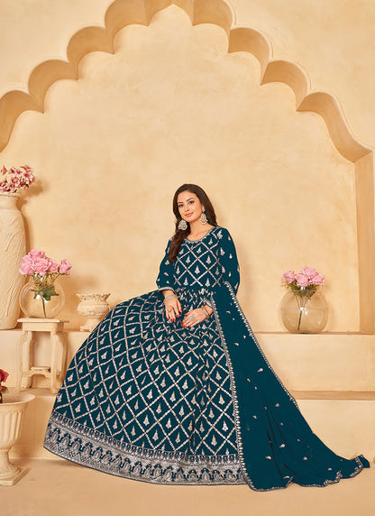Rama color georgette long gown online