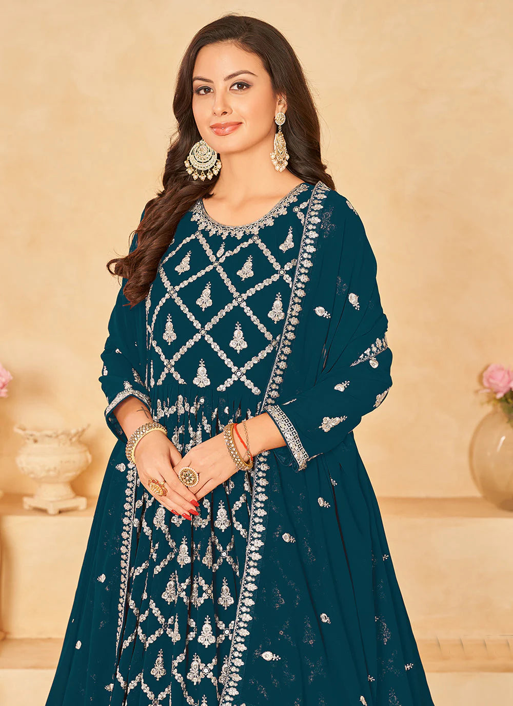 Rama color georgette long gown images