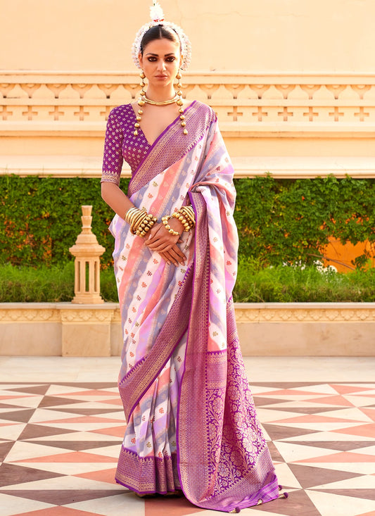 Wine color printed silk saree