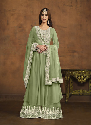 Pista Green Sharara Suit
