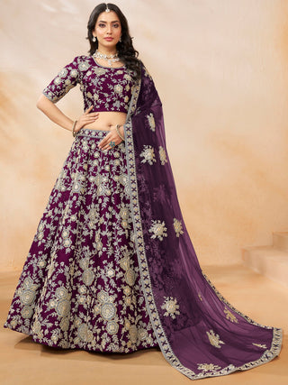 Wine colour Lehenga Bridal
