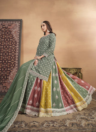 Dark Green Lehenga for bride
