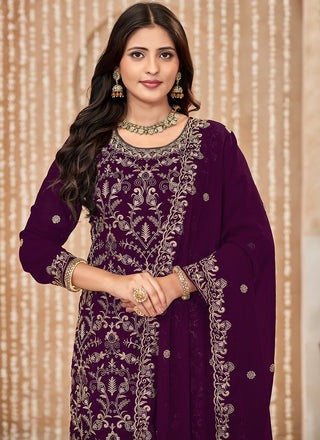 WIne salwar suit for party wear