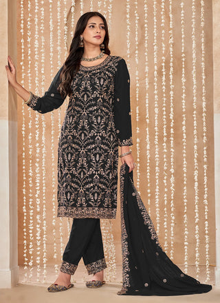 Women black georgette salwar suit price