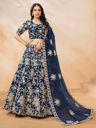 Morpeach art silk heavy work bridal lehenga choli 