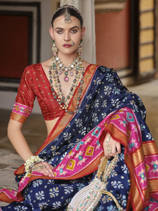 Navy blue saree for Wedding
