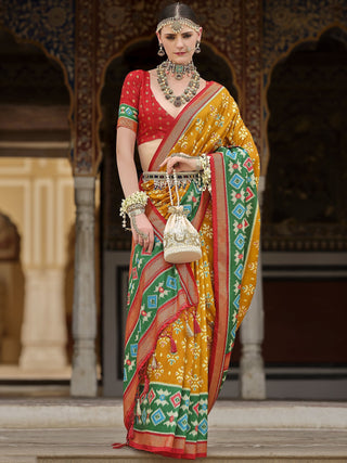 Mustard yellow saree for wedding
