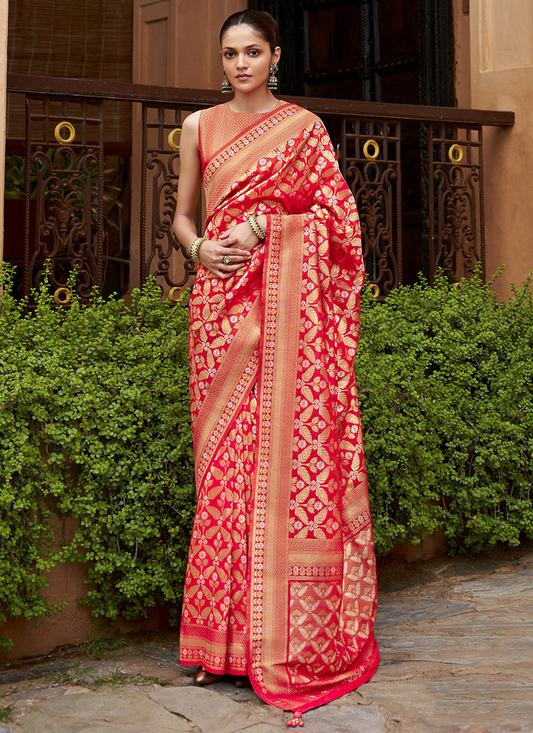 Red Banarasi Saree for bride
