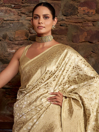 Beige Color Saree Party Wear
