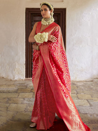 Red Banarasi Saree for bride
