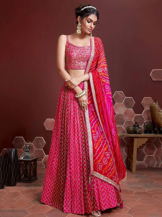 Pink heavy work lehenga choli