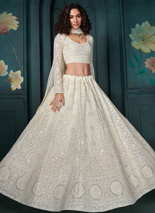 white lehengas choli for wedding wear bridal