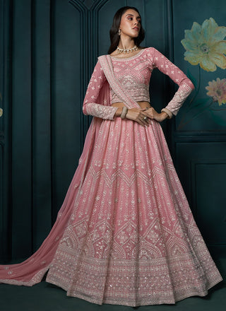 indian designer embroidered lehenga choli with dupatta