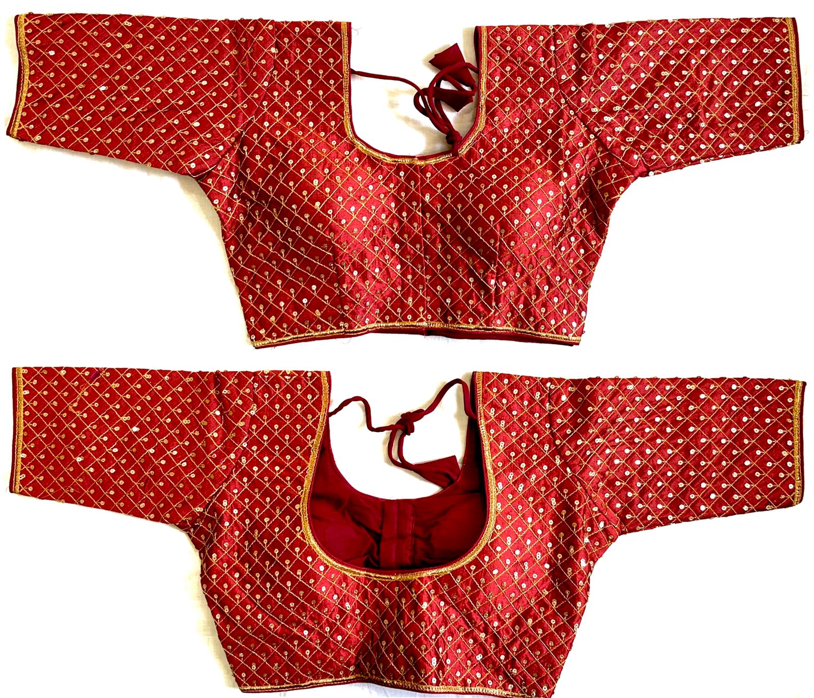 Rust color silk zari work blouse for women
