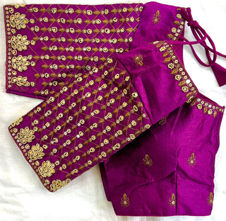 heavy shining silk Wine Blouse For Saree