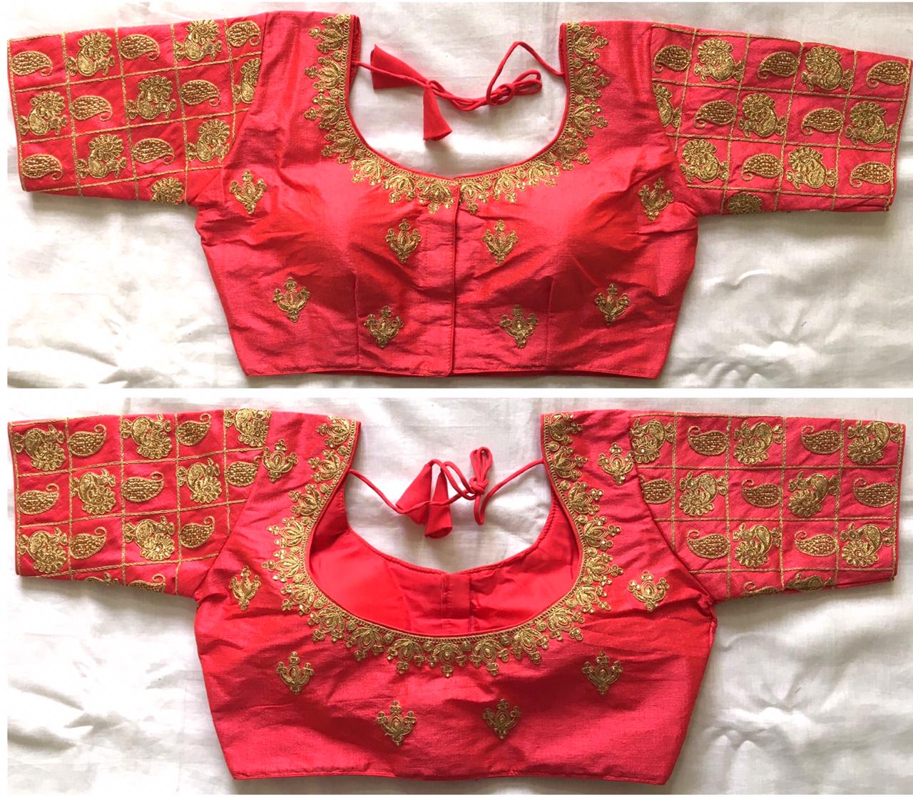 Peach color phantom silk blouse images