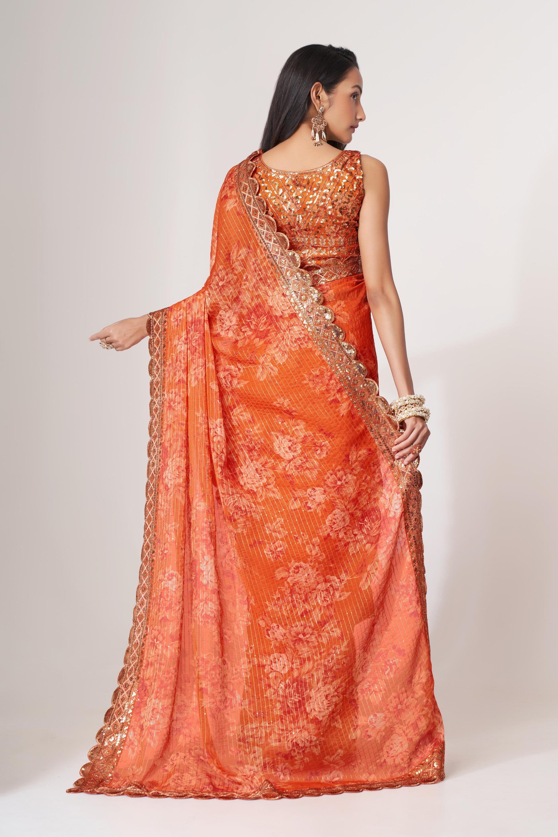 Organza Saree Party wear
