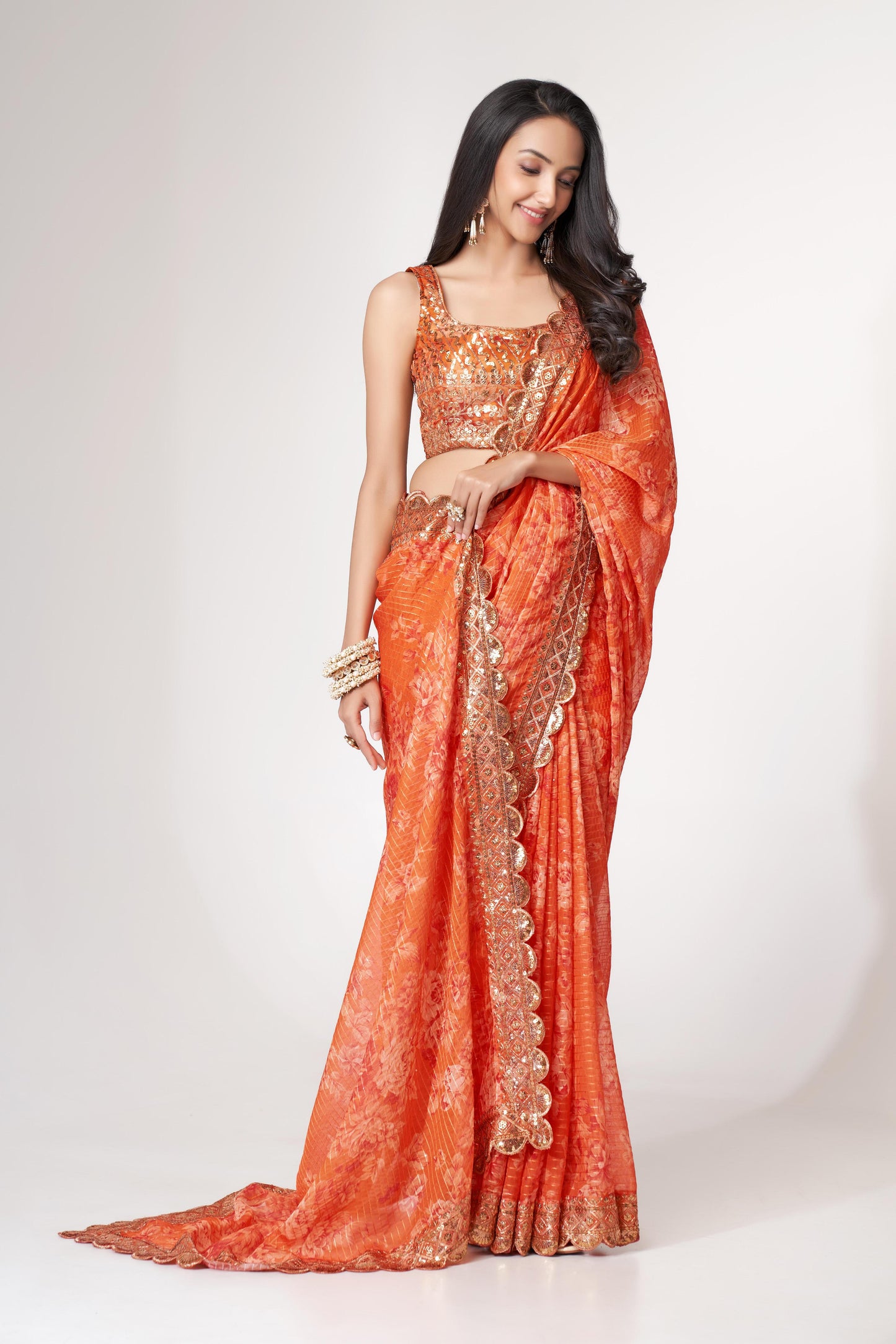 Organza Saree for wedding
