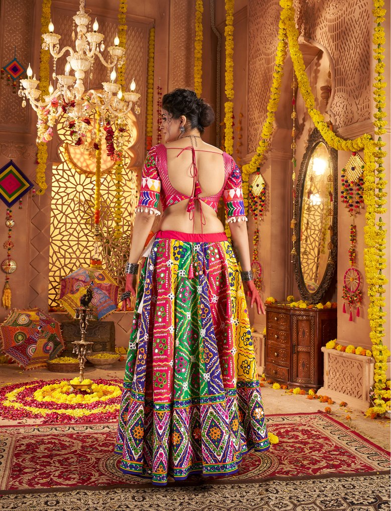 Multi color lehenga choli for garba