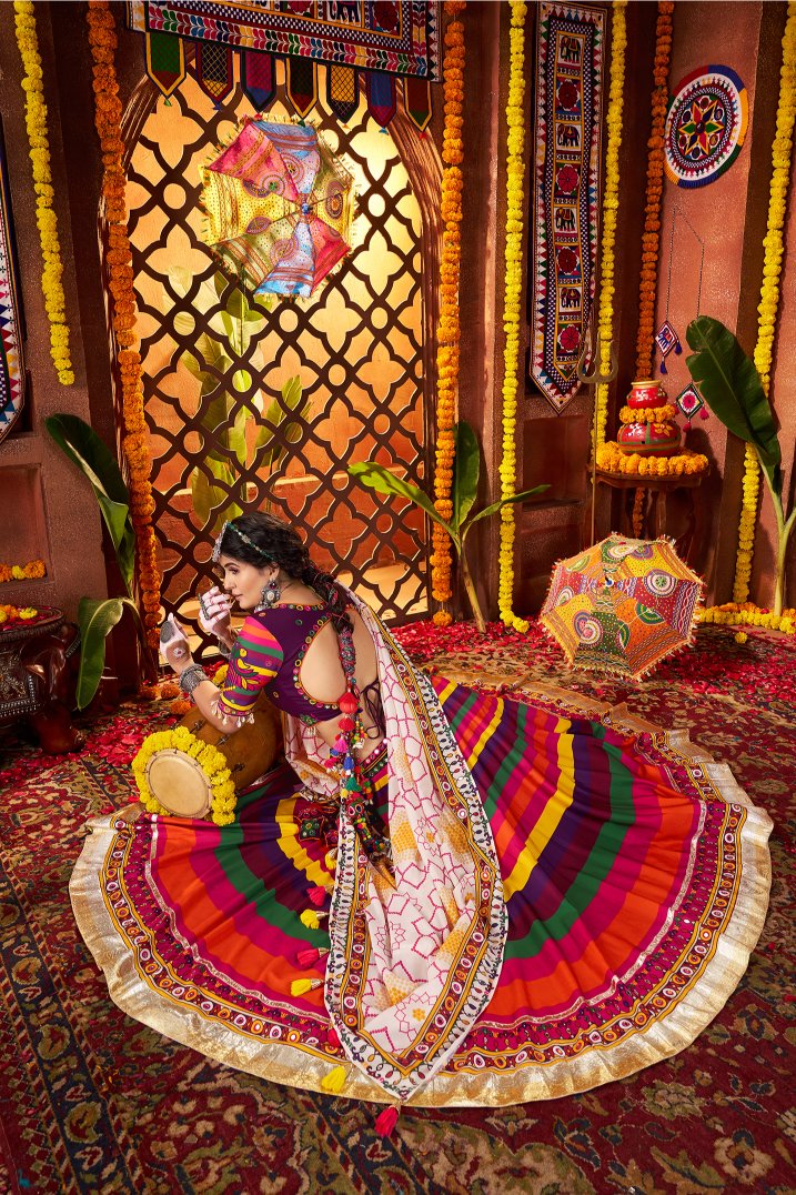 Printed multi color lehenga