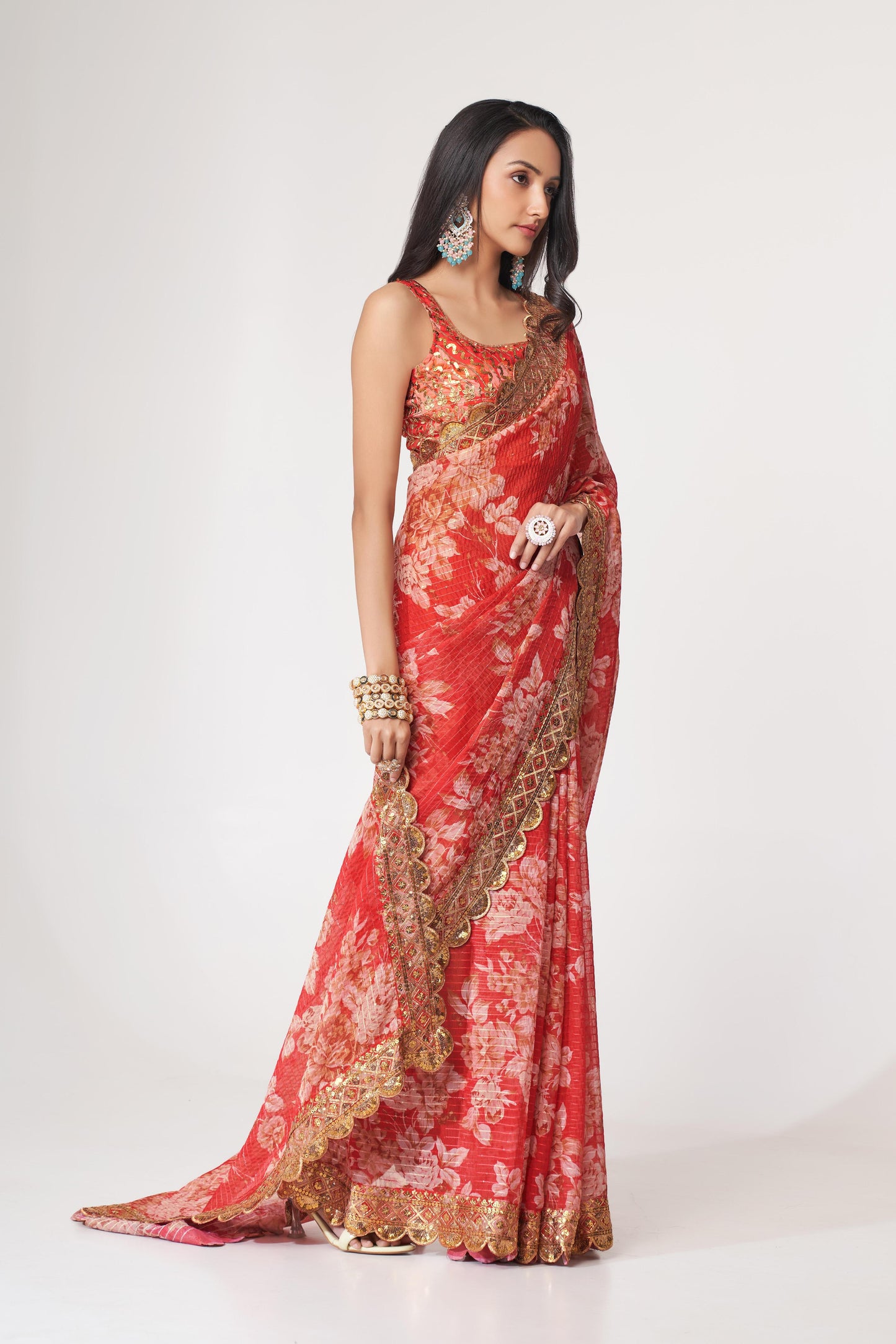 Organza Saree Party wear
